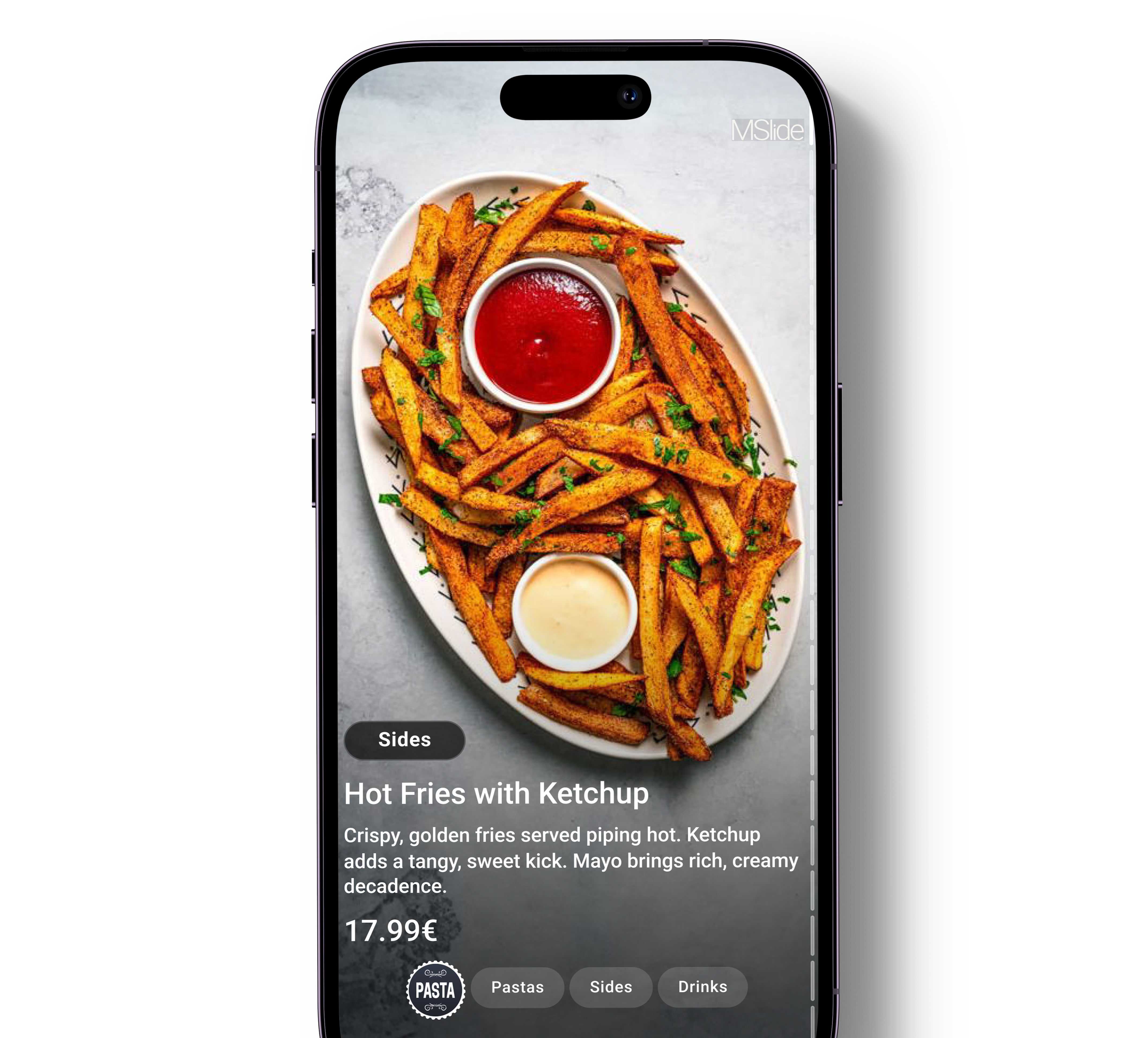MSlide QR Digital Menu for restaurants.